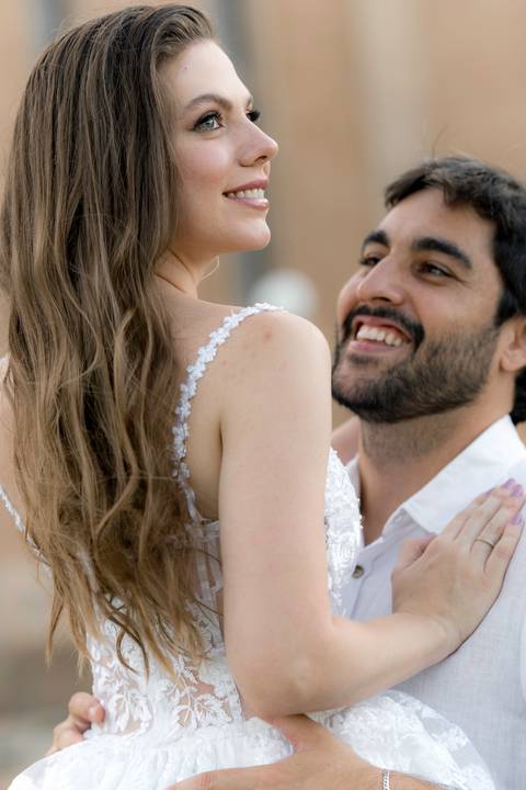 Fotografia de pre wedding no por do sol'