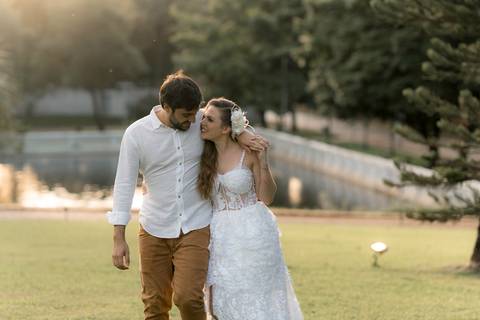 Fotografia de pre wedding no por do sol'