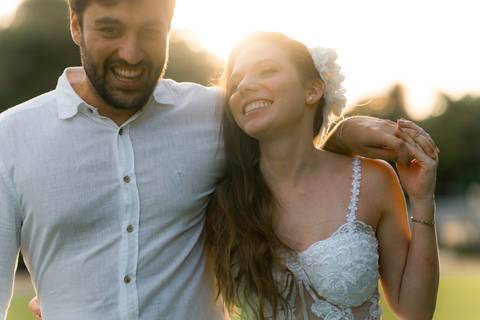 Fotografia de pre wedding no por do sol'