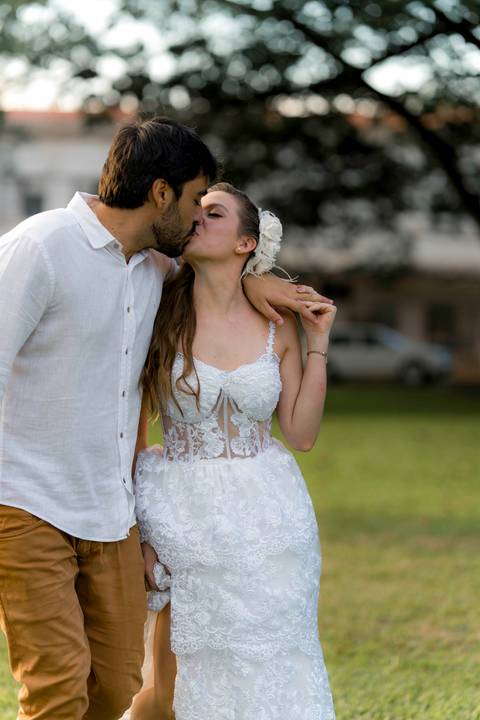 Fotografia de pre wedding no por do sol'