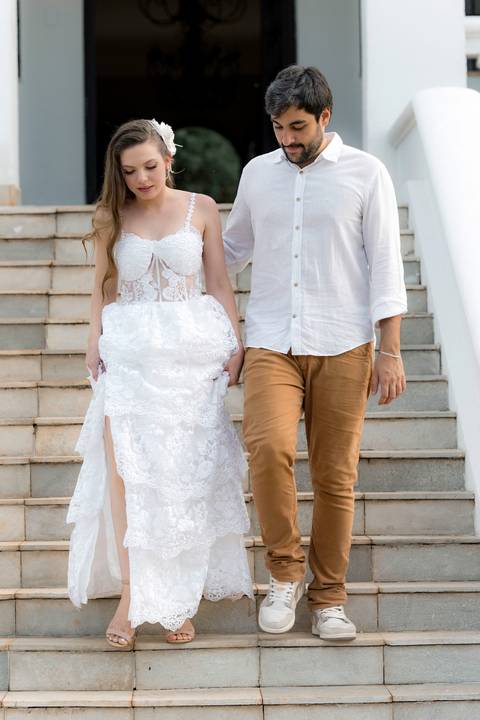Fotografia de pre wedding no por do sol'