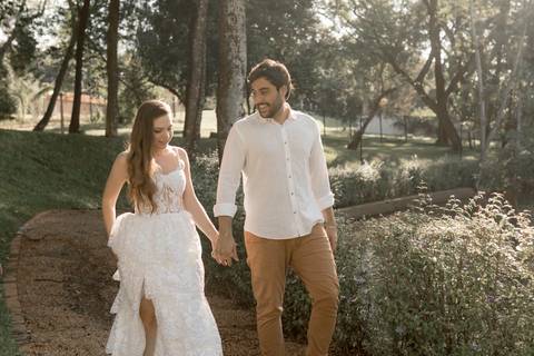 Fotografia de pre wedding no por do sol'