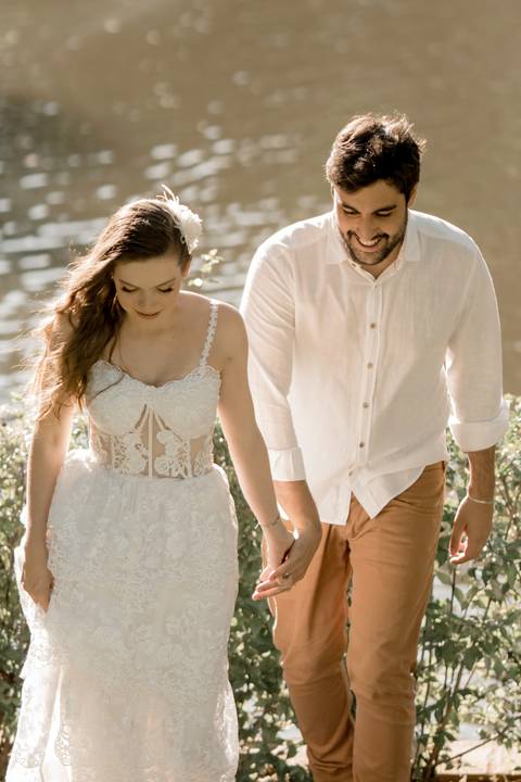 Fotografia de pre wedding no por do sol'