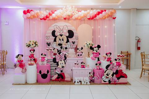 Festa infantil aniversário da Eva 3 anos no Gran Fiesta I e II com decoração minnie por Kevin Medeiros fotógrafo fotografia em Canoas RS'