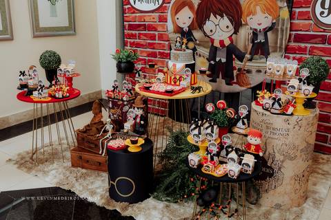 Decoração festa infantil aniversário Harry Potter da decoradora priscila sackser por kevin medeiros fotógrafo canoas porto alegre rs'