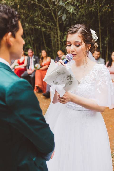 votos da noiva foto de casamento'