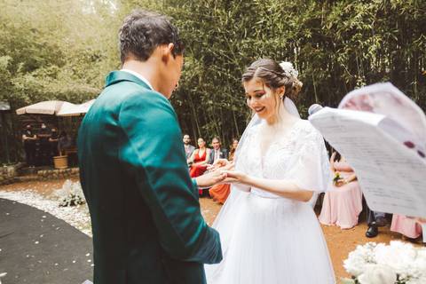 votos da noiva foto de casamento'