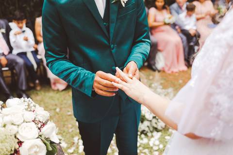 votos da noiva foto de casamento'