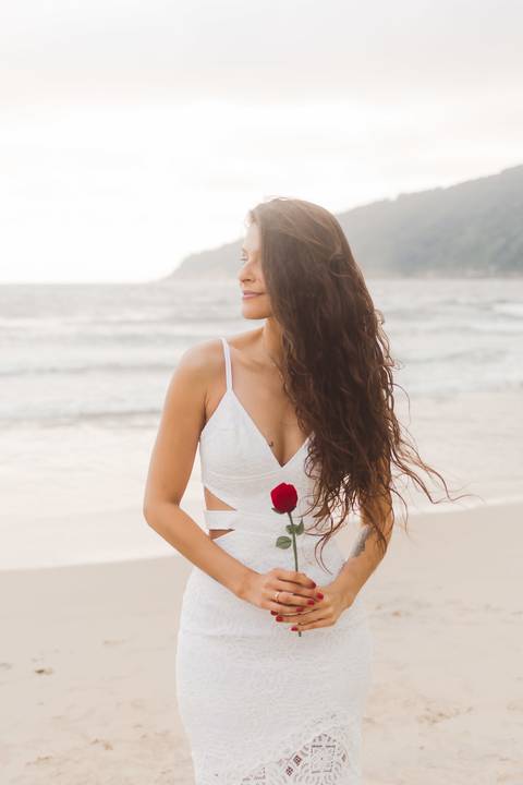 Fotografia ensaio pre casamento praia do Guaiuba Guaruja SP'