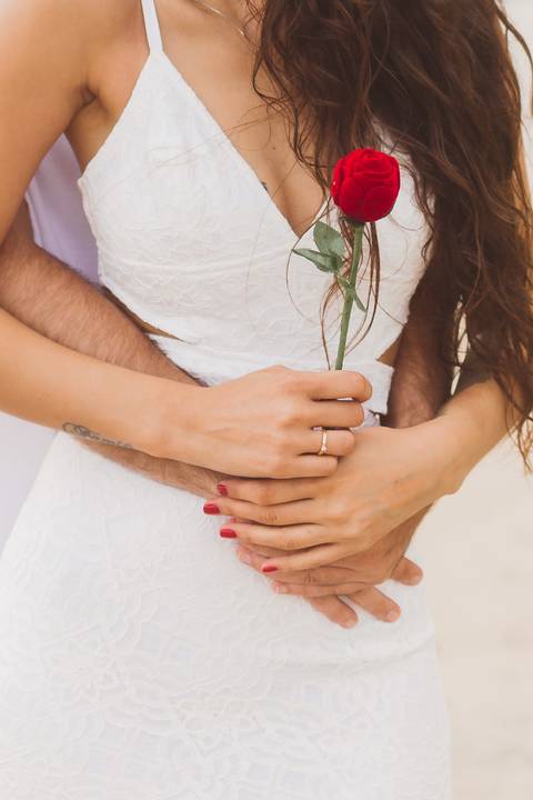 Fotografia ensaio pre casamento praia do Guaiuba Guaruja SP'