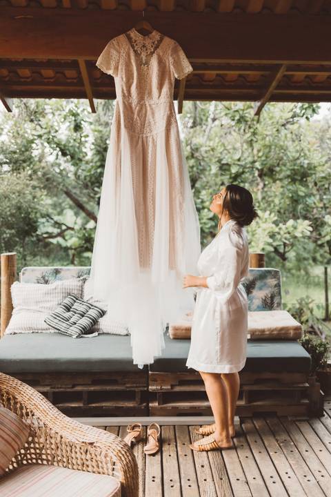 noiva com o vestido'