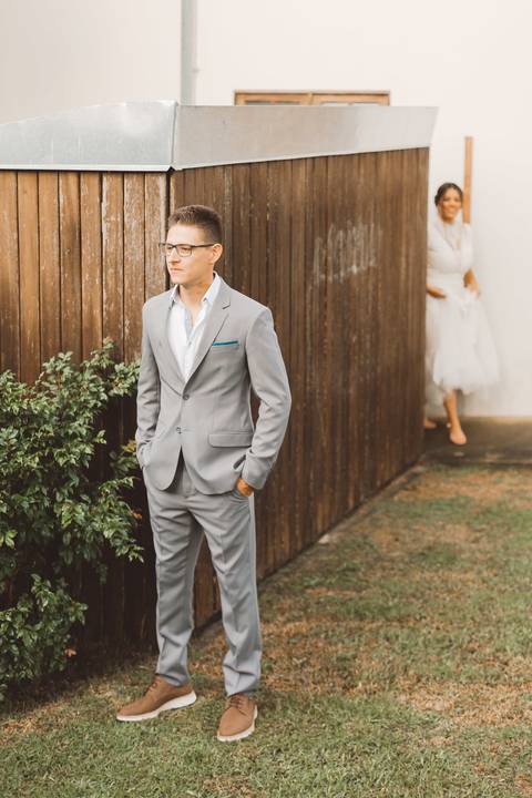 first look com o noivo'