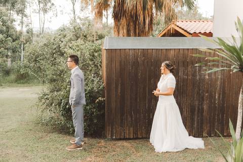 first look com o noivo'