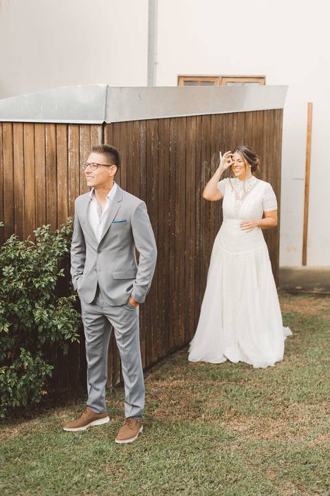 first look com o noivo'