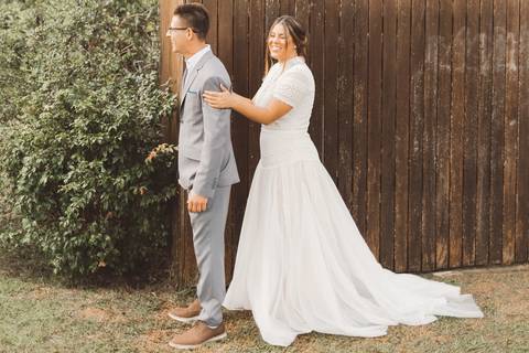 first look com o noivo'