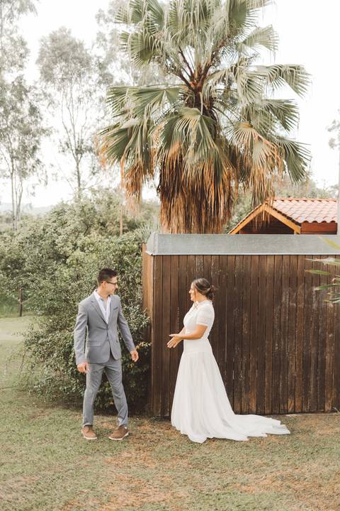 first look com o noivo'