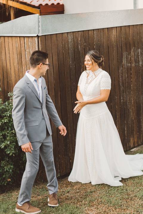 first look com o noivo'