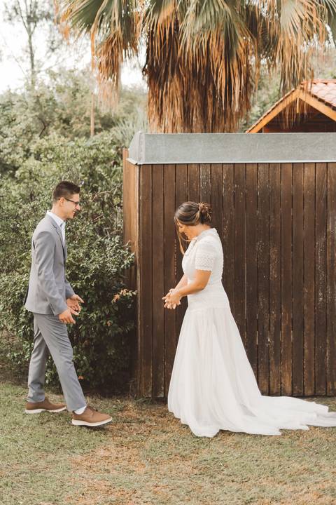 first look com o noivo'