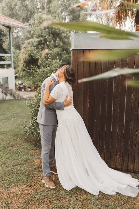 first look com o noivo'