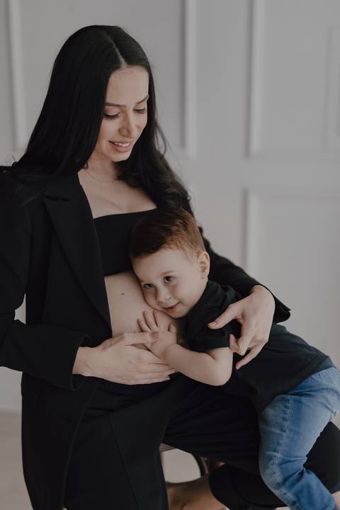Foto mãe e filho em ensaio gestante '
