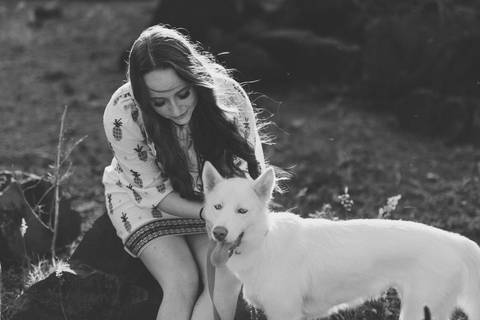 Inspiração de ensaio externo com cachorro'