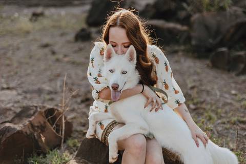 Inspiração de ensaio externo com cachorro'