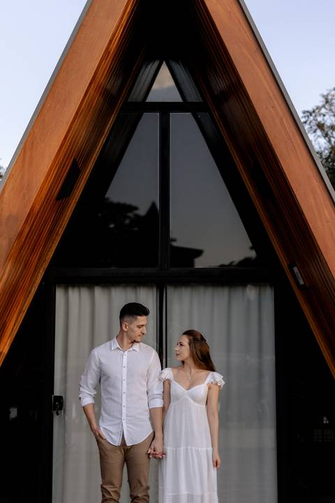 Inspiração de look para ensaio de casal na cabana'