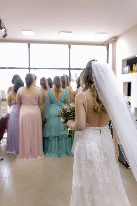 First look com as madrinhas'