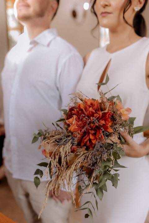 Buque da noiva com flores secas'