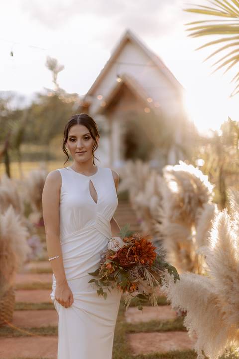 Inspiração de noiva para casamento minimalista'