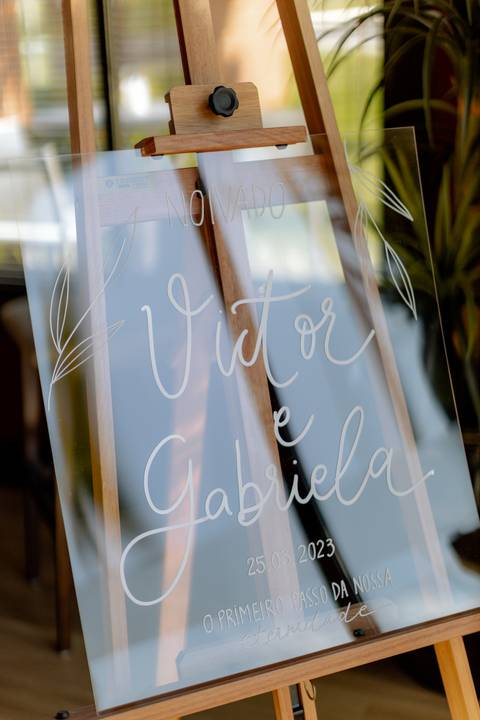 Placa personalizada para casamento '