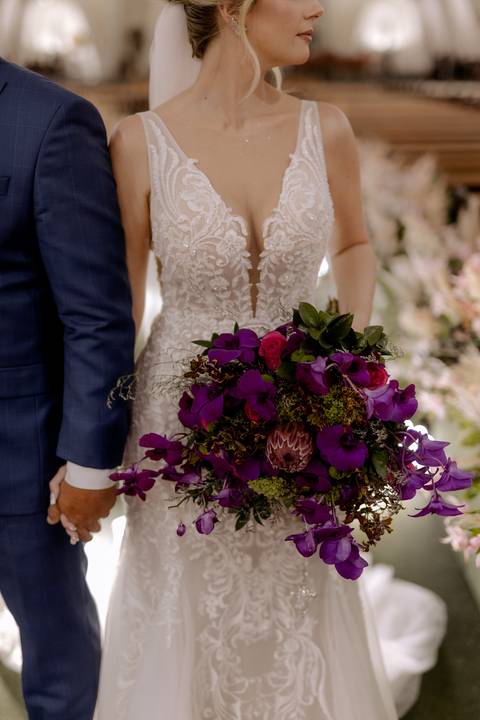 inspiração de buquê de noiva com orquídea '