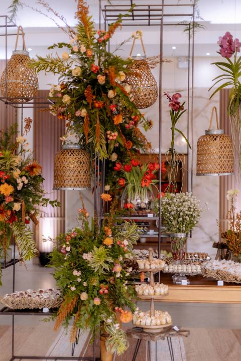 Decoração de casamento minimalista com estilo boho chic '