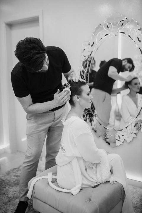 making of da noiva em salão de beleza'