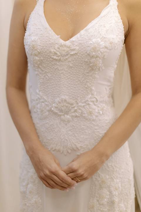 Vestido de noiva bordado '