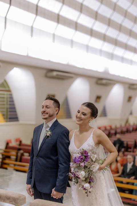 momentos na cerimonia de casamento na igreja'
