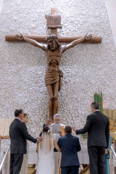 benção dos pais em casamento na igreja'