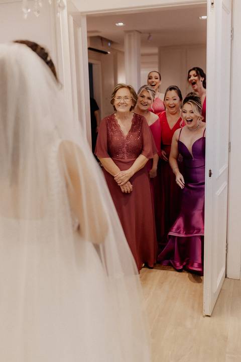 First look com as madrinhas '