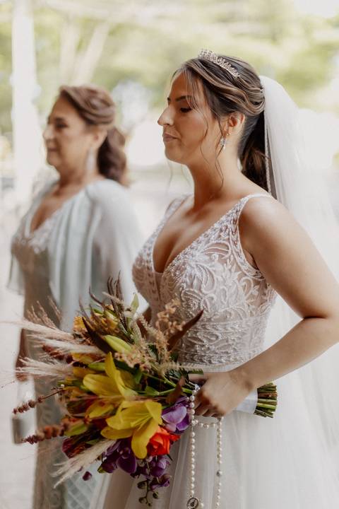 Momentos antes da noiva entrar na igreja'