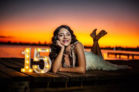 ensaio por do sol -  ensaio  de debutante '