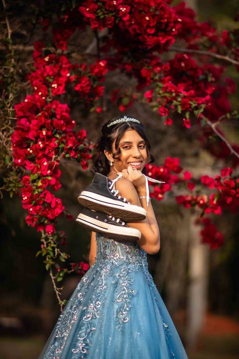   jardim botânico -  - ensaio da debutante -   vestido de princesa  - '