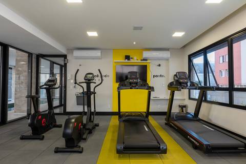 Gymn area in a bulding managed by Best Stay, short-therm rental company, Curitiba, Brazil'