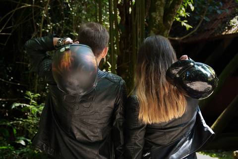 Motorbikers Couple editorial portrait lifestyle - Curitiba, Brazil '