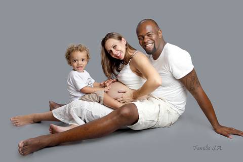 Ensaio Gestante com filhos em Estúdio'