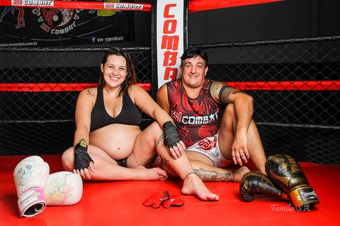 Ensaio Gestante Muay Thai'