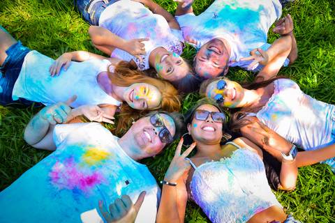 Momento de descontração entre os formandos.'