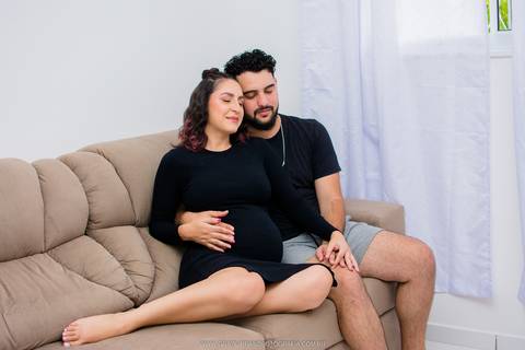 ensaio gestante em casa ideias'