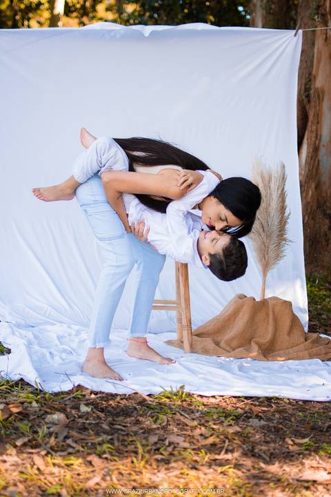 cenário boho no parque'