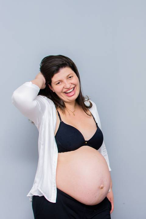 ensaio gestante em casa'