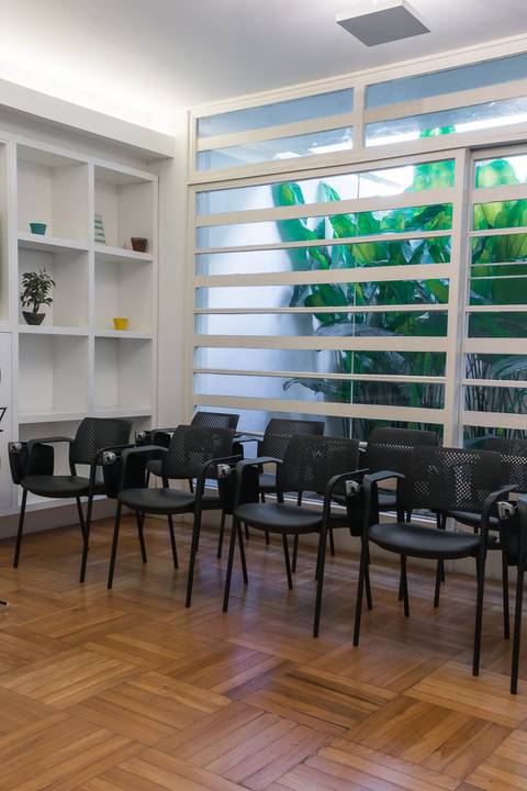 Registro fotográfico da estrutura da Escola Voice, no Brooklin.'